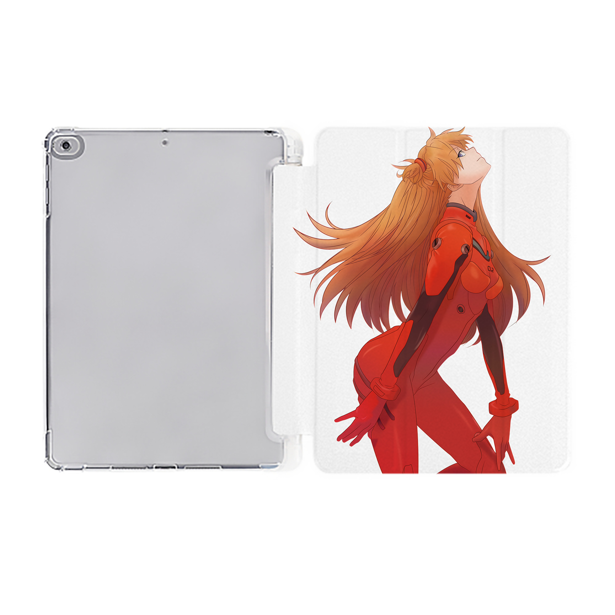（画像用） EVA 新世紀エヴァンゲリオン IPad ケース ペン収納付き 三つ折りスタンド PUレザー×シリコン 対応機種9.5/10.5/10.9インチ
